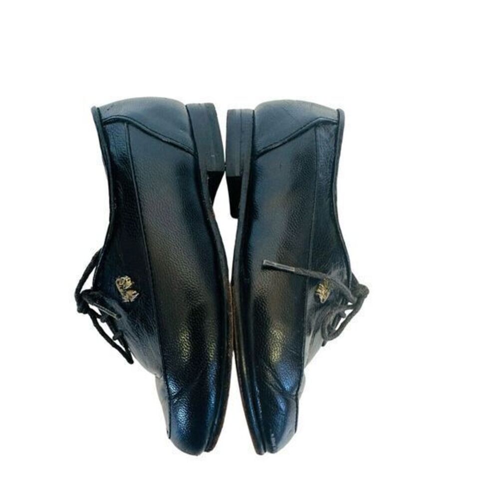 Vintage Louis Carmini Volpe Black Leather Childs Shoes 6 1/2 Dress Shoe Retro - Picture 10 of 13